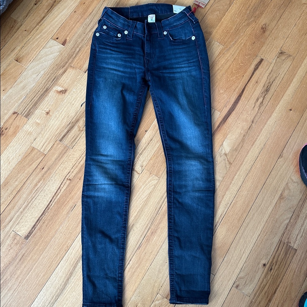 True Religion Dark Blue Skinny Jeans Womens sz 26 NWT Curvy Skinny - Picture 7 of 10